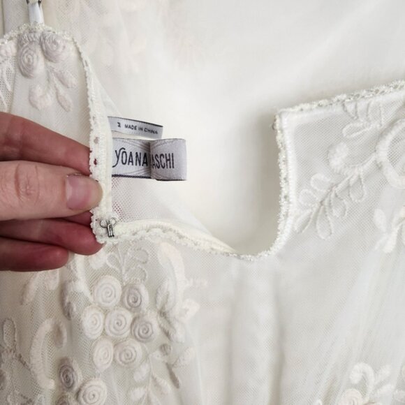 BHLDN Yoanna Baraschi Sunita White Boho Lace Bridal Short Romper Size M - Picture 12 of 16